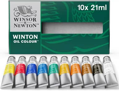 Winsor & Newton Tinta colorida a óleo Winton, conjunto básico, tubos de 10 x 21 ml