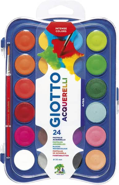 Aquarela 30mm, Giotto, 352400, Acquarelli, 24 Cores