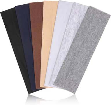 Faixas de cabelo femininas antiderrapantes – 7 peças de faixas de cabelo esportivas modernas para cabelo feminino, tecido de algodão macio, faixas elásticas para mulheres, para treino, ioga,