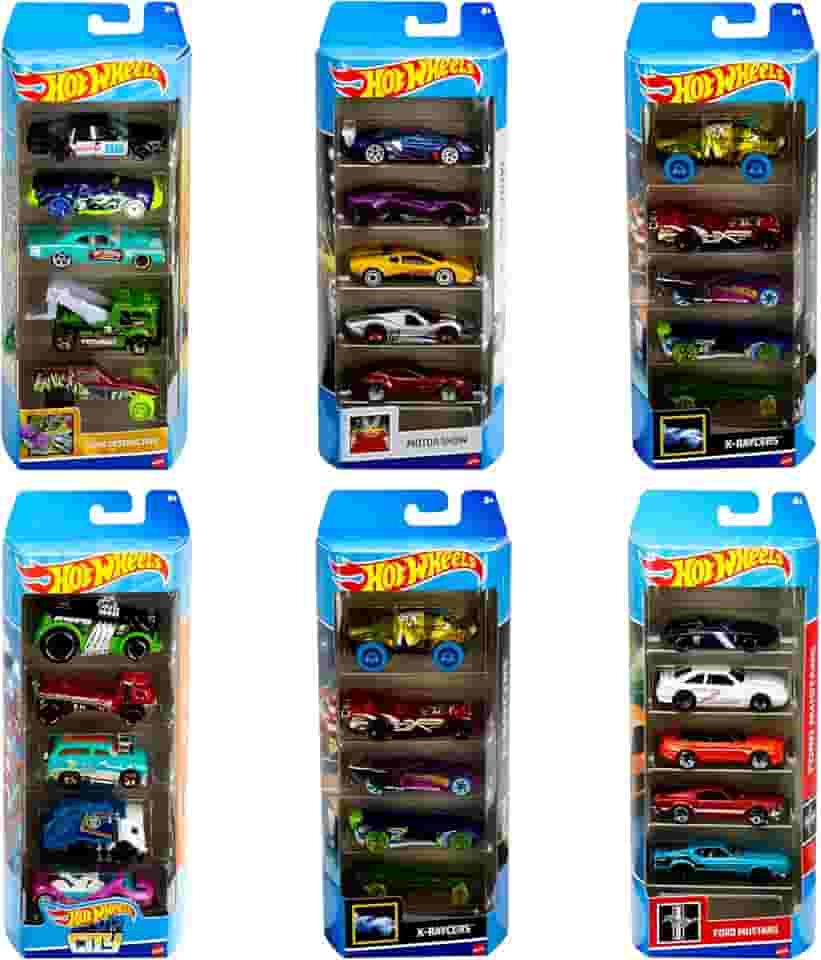 Pacote 5 Carros Sortidos, Hot Wheels, Mattel, Multicor - não é possível escolher as cores