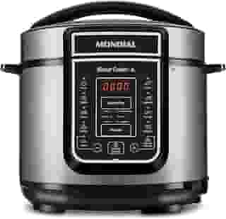 Panela de Pressão Elétrica Digital 5L, Mondial, Preto/Inox, 900W, 110V - PE-38