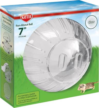 Kaytee Bola de exercício transparente de 18 cm para hamsters e gerbos de animais de estimação