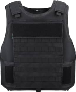 Colete tático masculino, colete de airsoft FBI da polícia de segurança (006F), Preto, S-XXL