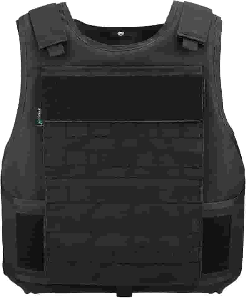 Colete tático masculino, colete de airsoft FBI da polícia de segurança (006F), Preto, S-XXL