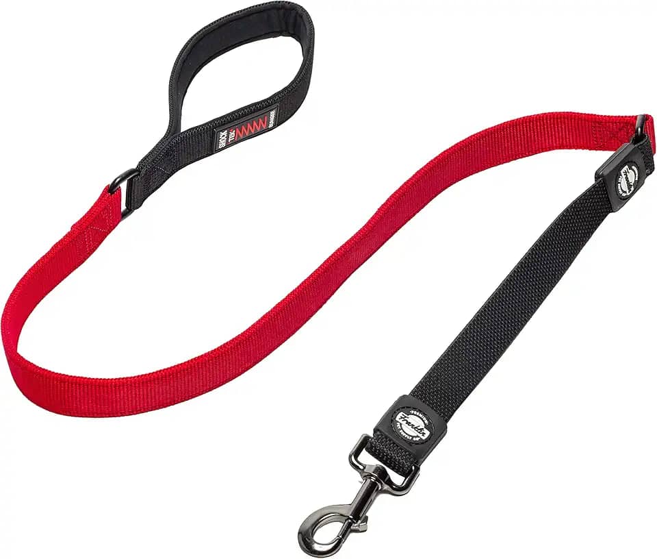 Franklin Sports Coleira De Nylon Para Cães Com Elástico Shok-Tek – Refletora – Franklin Pet Supply Co – Conforto – Alças De Neoprene – Sistema Elástico Shok-Tek – 1 2 M – Treinamento De Cães – Caminhada – Vermelha