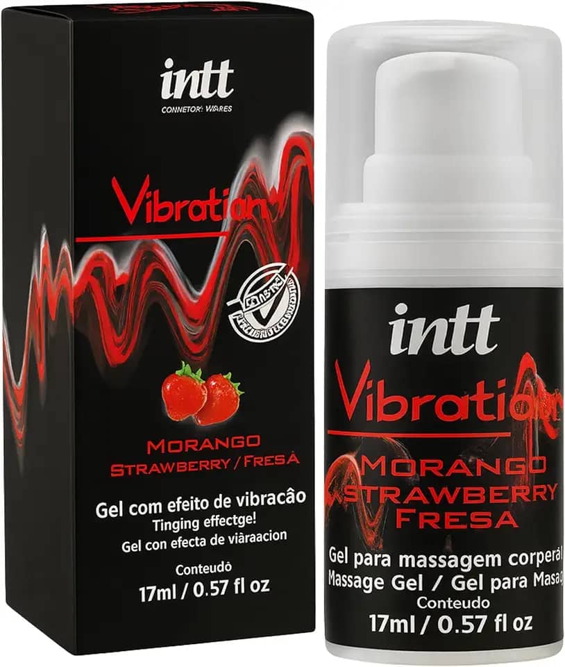 VIBRATION GEL EXCITANTE QUE VIBRA POWER EXTRA FORTE SABORES 17ML - INTT fragrancia:Morango