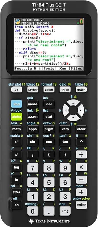 Texas Instruments - Calculadora gráfica TI-84 Plus CE-T P