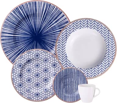 Aparelho de Jantar Tramontina Abstratta em Porcelana Decorada 20 Peças