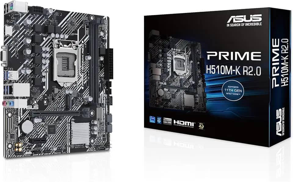 Placa Mãe Asus PRIME H510M-K R2.0 (LGA 1200/2xDDR4/HDMI/VGA/M.2/USB 3.2)