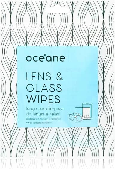 Lenço Limpeza para Lentes E Telas, Lens & Glasses Wipes 2 Go, 6 Un, Océane, Océane, Branco