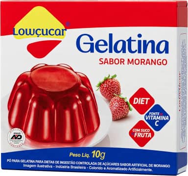 Lowcucar Gelatina Zero Morango 10G
