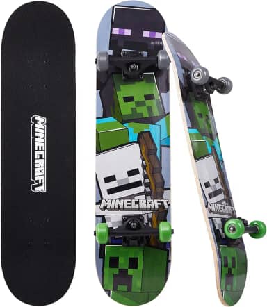 Skate Minecraft Mob 78,7 cm, placa de skate Maple Deck 9 camadas para cruzeiros, esculpir, truques e downhill