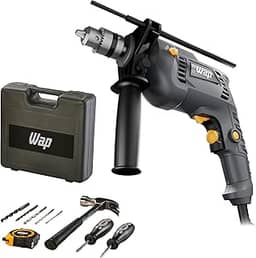 WAP Parafusadeira e Furadeira de Impacto 3/8' WF-700K10, com 11 Acessórios e Maleta, Controle de Velocidade, 700W 127V