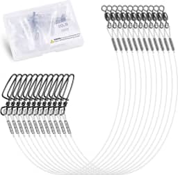 OROOTL Líderes de pesca de fluorocarbono, 12/48 peças Linha líder de fluorocarbono com kit de encaixe giratório Líderes de linha de pesca de fluorocarbono invisível para água salgada água doce 9 kg