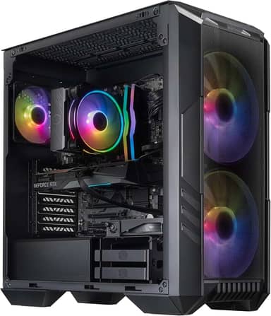 Cooler Master HAF 5 Pro AMD RYZEN 7 7800X3D 4,2 GHz | Placa mãe Gigabyte RTX 5070 12GB e B650 | 32GB (2x16GB) DDR5 6000MHz | 2TB Gen4 M.2 | WiFi | Windows 11 | Hyper 212 Halo Cooler PC para jogos