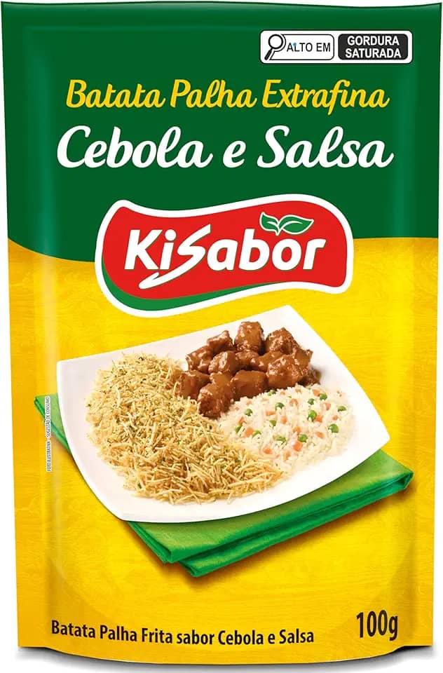 KiSabor, Batata Palha Extra Fina Cebola & Salsa, 100 Gramas