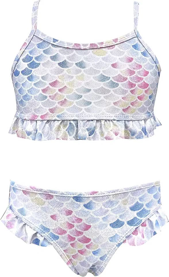 Conjunto de biquíni de duas peças com estampa floral para bebês meninas