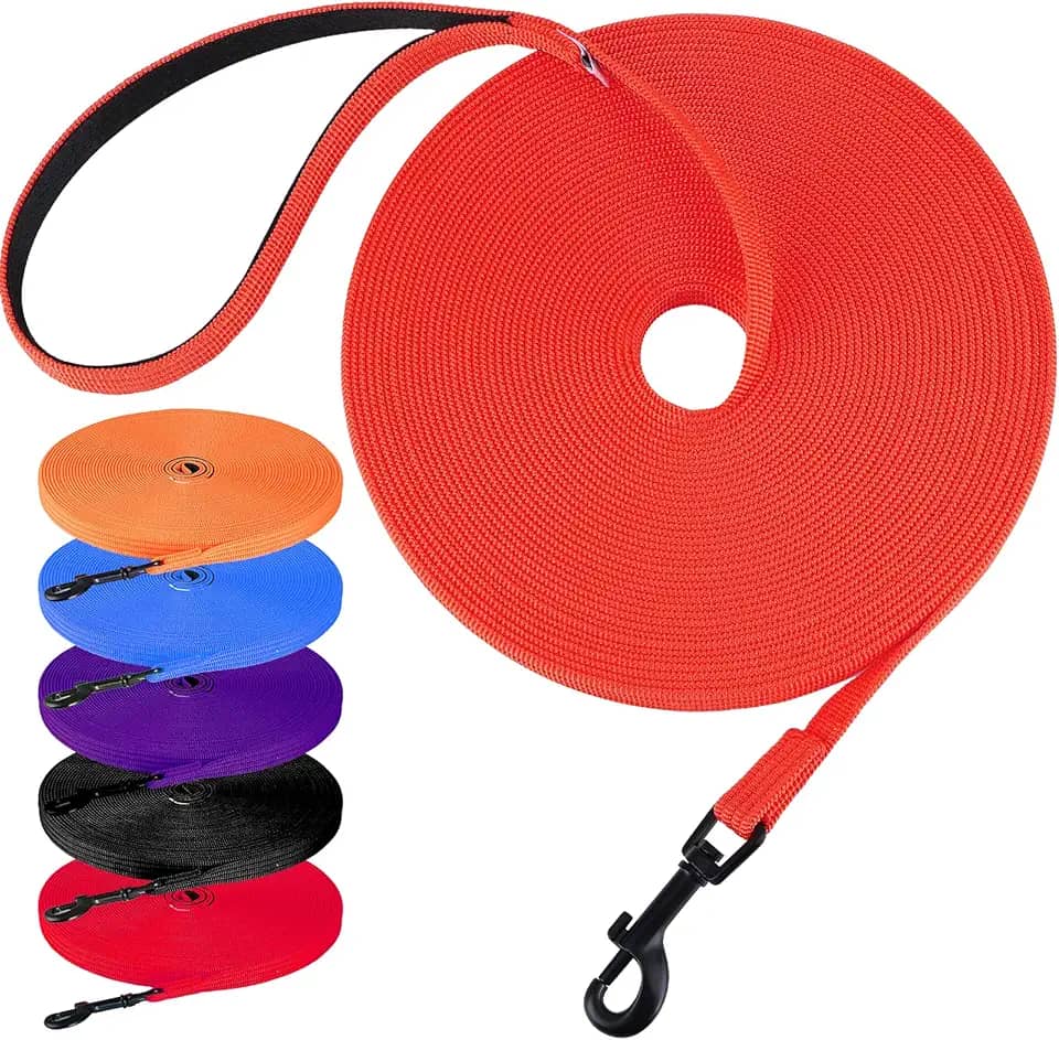 lynxking Coleira de treinamento para cães longa obediência recall agilidade coleira 4,6 m, 9,1 m 15,2 m, guia de rastreamento perfeita para treinamento, brincadeira, acampamento e quintal