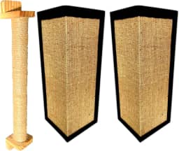 Kit 1 Arranhador Poste Parede + 2 Sisal De Canto Sofá P Gato