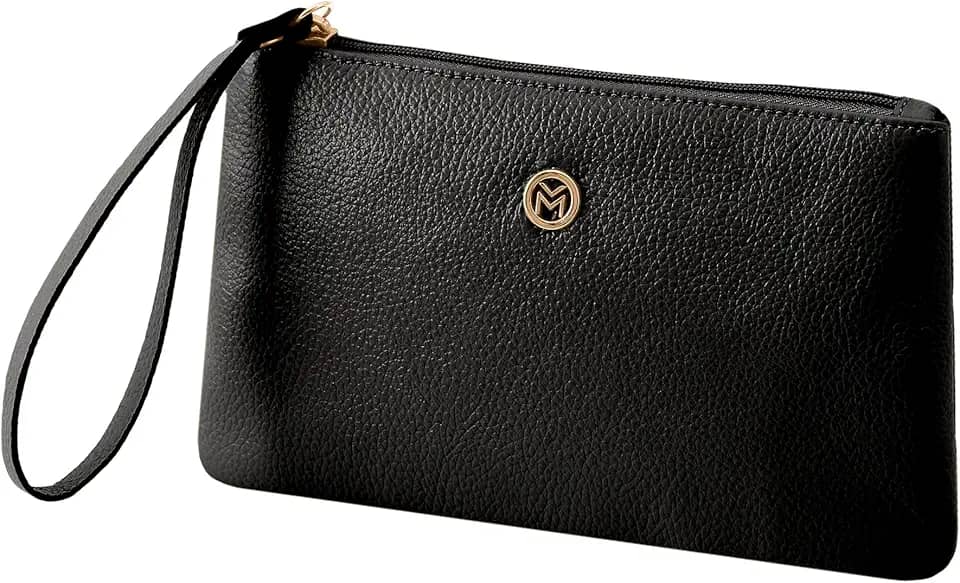 Bolsa Carteira Clutch Feminina de Couro Bovino Legítimo c/Fechamento em Zíper Mariart Cambará