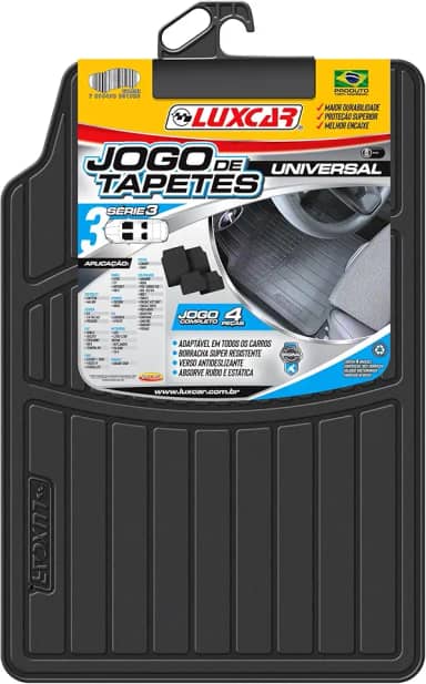 Kit de 4 peças, TAPETE BORRACHA UNIVERSAL SÉRIE 3 Luxcar Universal