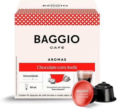 Baggio Café Cápsulas De Café Aroma Chocolate Com Avelã Compatível Com Máquinas Dolce Gusto Contém 10 Cápsulas