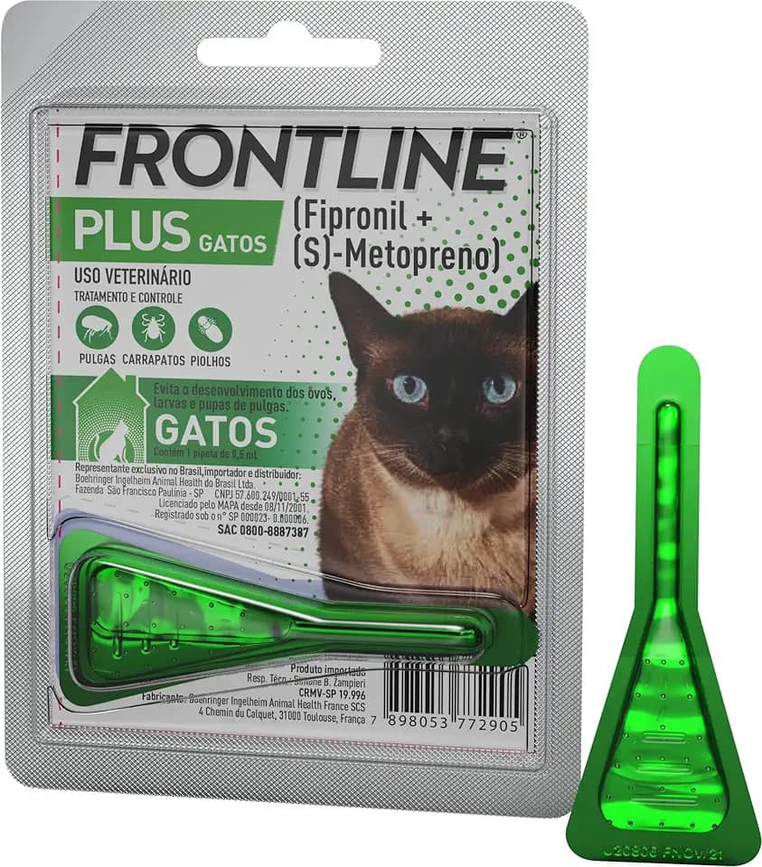 Frontline Antipulgas e Carrapatos Plus para Gatos, verde, Tamanho único