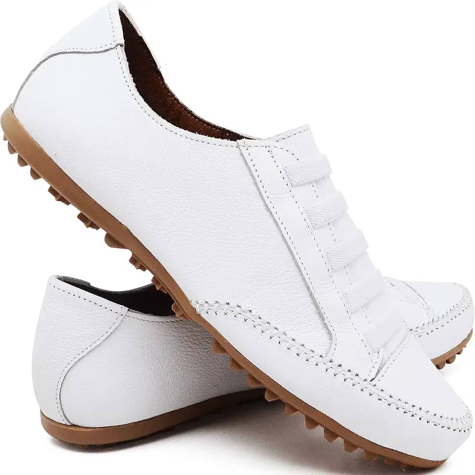 Sapato Mocassim Feminino Mocatênis Couro Legítimo