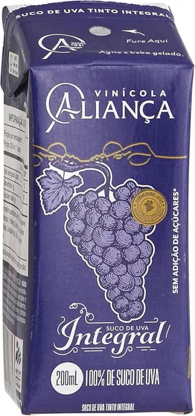 Nova Aliança Suco de Uva Tinto Integral Aliança 200ml