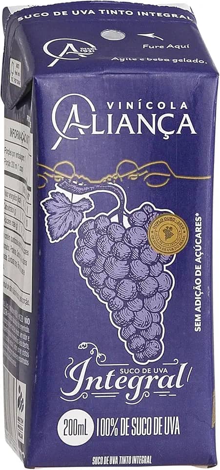 Nova Aliança Suco de Uva Tinto Integral Aliança 200ml