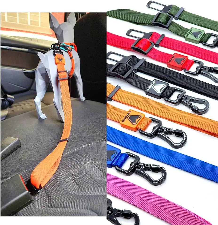 Cinto de Segurança Universal para Cães, Mosquetão Giratório 360°, Suporte até 150kg, Alumínio e Polipropileno, Múltiplas Cores, para Viagens em Veículos (AZUL)