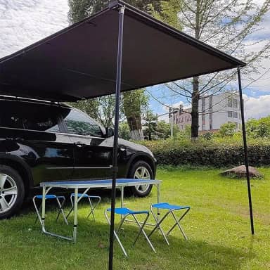 Toldos de carro à prova d'água, toldo lateral do carro, abrigo solar, toldo retrátil extensível para veículos, guarda-sol no telhado para SUV/caminhão/van, viagens de acampamento ao ar livre