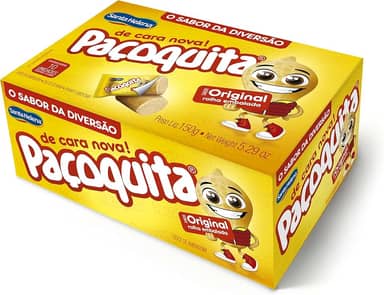 PAÇOQUITA QUADRADA EMBALADA DISPLAY DE 1KG COM 50 UNIDADES DE 20G