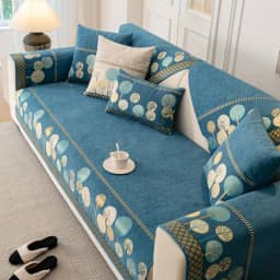 tianxinbaobei Capa de sofá boho, antiderrapante, impermeável, lavável, protetor de móveis (azul, 91 cm x 160 cm / capa de sofá)