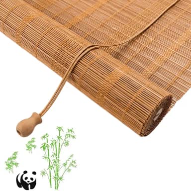 Persianas de rolo de bambu natural, persianas de bambu para exterior e interior, 40 cm/60 cm/80 cm/90 cm/100 cm/150 cm/160 cm de largura, cortina decorativa de janela de madeira natural, cortina de