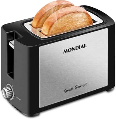 MONDIAL Tostador de Pães Smart Toast, Preto/Inox, 800W, 110V - T-13