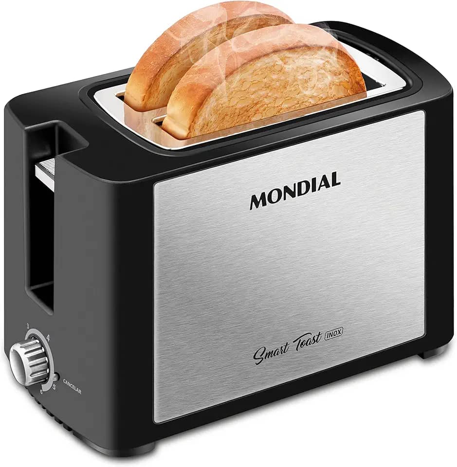 MONDIAL Tostador de Pães Smart Toast, Preto/Inox, 800W, 110V - T-13