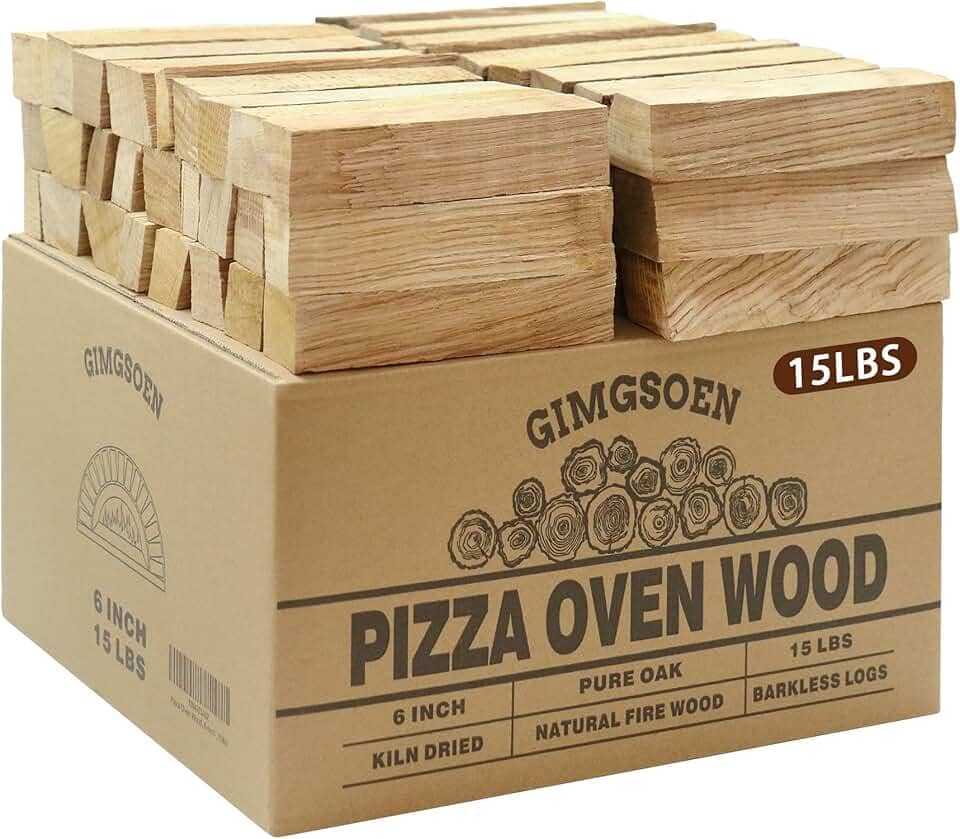 Gimgsoen Forno De Pizza E Lenha Para Cozinhar – Mini Carvalho Seco Em Estufa, Toras De 6 Polegadas, Caixa De 15 Lb – Lenha Sem Casca Para Ooni, Gozney, Fogão Solo E Muito Mais – Alta Temperatura, Qu