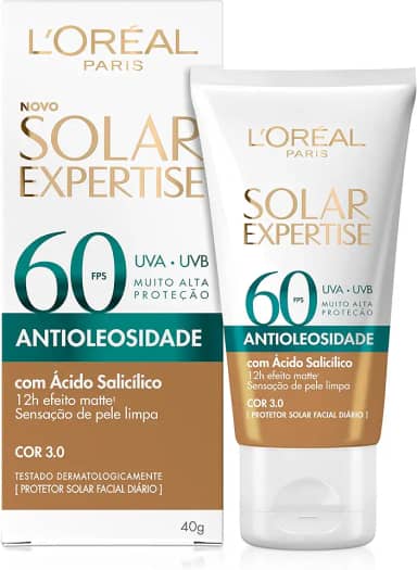 L’Oréal Paris Protetor Solar Facial L'Oréal Paris Solar Expertise Antioleosidade Fps60 Cor 3.0 Média 40G