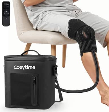 Máquina de gelo para joelho após cirurgia, sistema de alívio e recuperação da dor 19 QT, 3 níveis de velocidade e 6 configurações de temporizador para articulação, ombro, perna, quadril