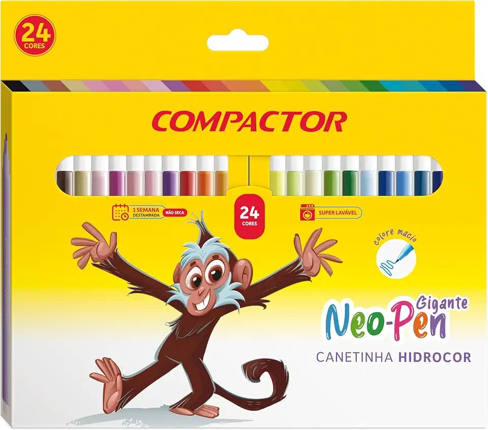 Caneta Hidrográfica Compactor 68000 Neo-Pen Gigante 24 cores