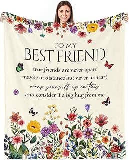 Hudodmn Cobertor de melhor amigo, presente de aniversário de melhor amiga para mulheres, presentes de amizade para amigas, presentes de aniversário para mulheres, presentes para melhores amigas