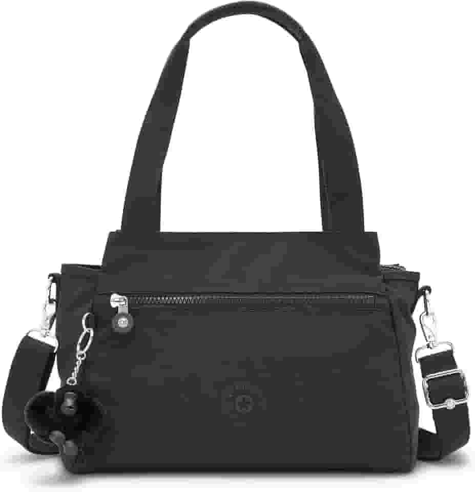 Kipling Bolsa de ombro metálica Elysia, Black Noir, 11.5'L x 9'H x 5'D