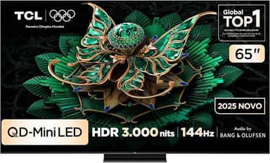 Smart TV TCL 65 Polegadas QLED Mini LED 4K C7K WiFi Bluetooth Google TV 4 HDMI 144Hz HDR10+ 65C7K