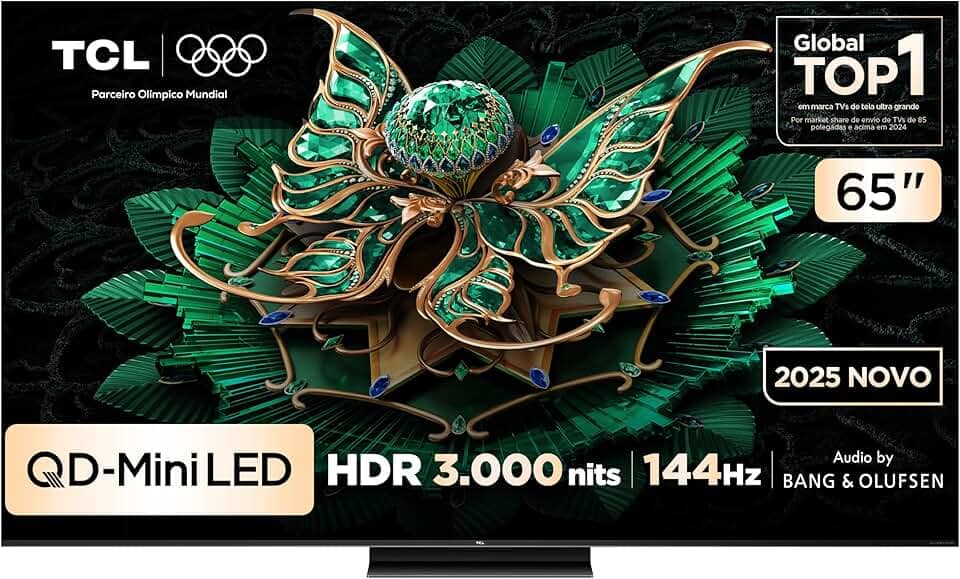 Smart TV TCL 65 Polegadas QLED Mini LED 4K C7K WiFi Bluetooth Google TV 4 HDMI 144Hz HDR10+ 65C7K