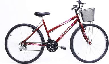 Bicicleta de Passeio Saidx Bike Feminina, Aro 26 de 18 Marchas, Freio V Brake