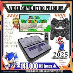 Video Game Retro Premium + 40.000 Mil jogos + Controles + Multijogos Classicos