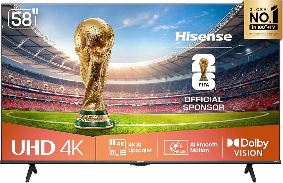 Hisense Smart TV UHD 4K DLED 58' Polegadas 58A6NV com HDR10 Dolby Vision Game Mode Controle por Voz Alexa Built-In AirPlay