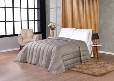 Edredom Micropercal 400 Fios Acetinado Toque Super Macio Solteiro, Casal, Queen e King Size (Avelã, Solteiro)