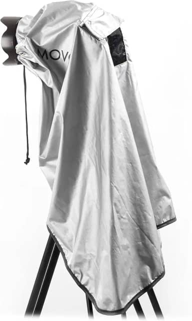 Capa de chuva para câmeras DSLR, lentes e tripé Movo CRC03 extra longo (cinza metálico)
